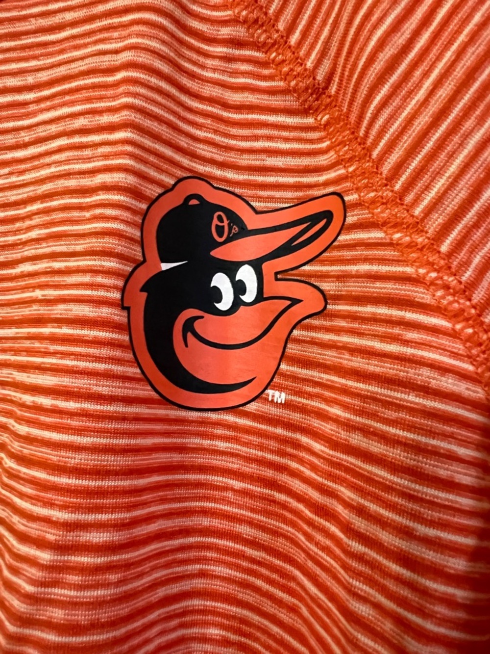 New Era Orange Striped Baltimore Orioles Quarter-Zip Pullover - Picture 4 of 11